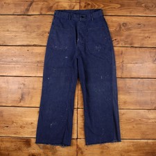 Vintage Jeans Pants Trousers 30x26 90s High Rise Womens Wide-Leg Blue