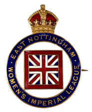Vintage Old East Nottingham Womens Imperial League Members Enamel Brooch Badge