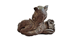 Mouse on Log Figurine, J