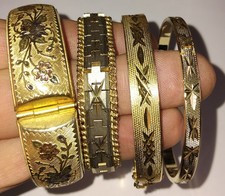 4 Vintage Antique Rolled Gold