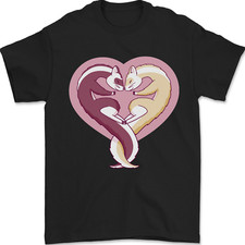 Ferret Heart Mens T-Shirt 100%