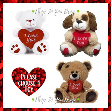 I LOVE YOU TEDDY BEAR Valentines Day Gift Present Dog Heart Cuddly 32-34cms💗🥰