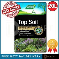 TOP SOIL 20 LITRES ESSENTIALS BEDS BORDERS LAWNS GARDEN COMPOST NEW 20L WESTLAND