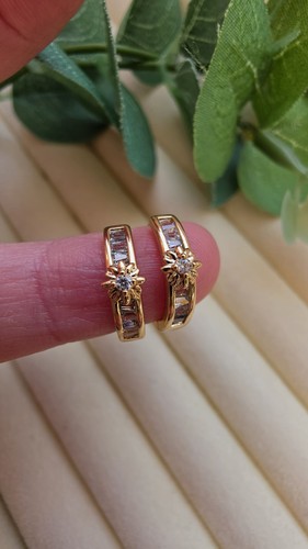 14k gold plated huggie - gold, hoop