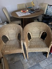 Wicker Chairs x 2 for Conservatory or Garden Room
