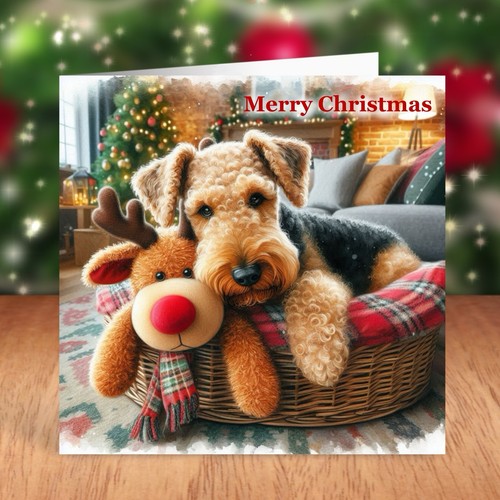 Airedale terrier dog christmas - airedale,