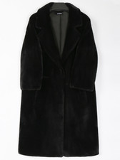 Long Hot Pink Faux Fur Coat Women Lapel Warm Soft Fluffy Jacket Loose Stylish