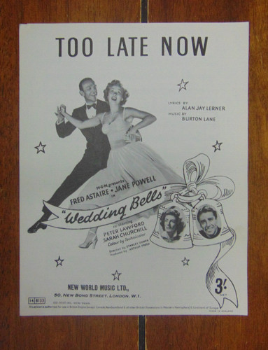 Too late now from wedding - too,