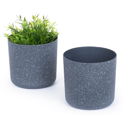 Livivo round plastic plant pot - livivo,