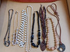 Vintage Job Lot of Boho Costume Jewellery Necklaces. 8 Vintage Necklaces.