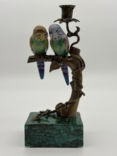 French Budgie Bird Candlestick