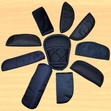 10 x UNIVERSAL CARSEAT SEAT BELT SHOULDER STRAP COVER PAD BLACK FOR ALL CARSEAT