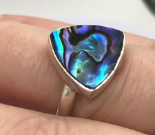 Abalone ring, solid Sterling