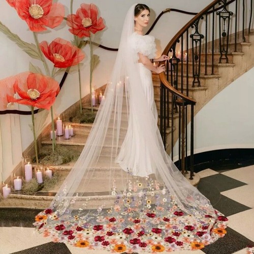 Flower embroidered lace - 3d,