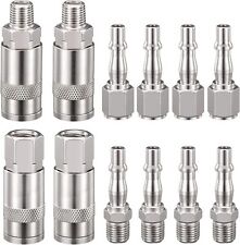 ?12PCS Euro Air Line Hose Fitting Connector Quick Release 1/4'' BSP Male Female