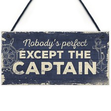 Nautical Sign Captain Bar Pub Bathroom Man Cave Kitchen Plaque Fishing Boat Gift