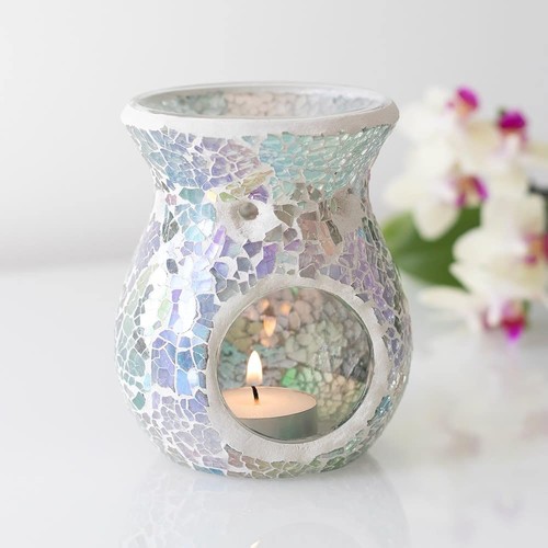 Light blue iridescent crackle - blue,