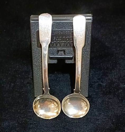 Pair georgian silver salt - georgian,