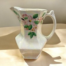 Vintage Maling Ware Floral Lustre Jug / Pitcher - Ringtons Tea Newcastle 20cm H
