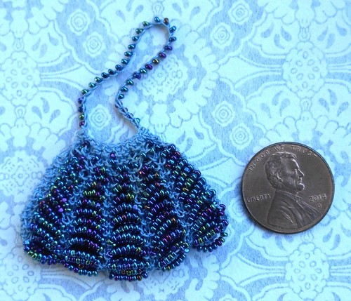 Vintage doll purse hand knit - doll,