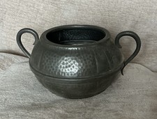 Vintage Pewter Sugar Bowl Hand