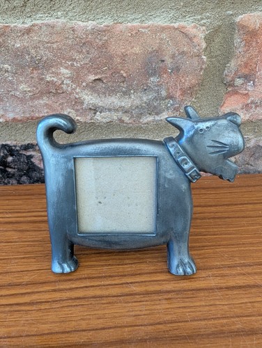 Pewter look dog picture frame