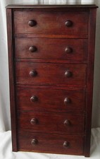 ANTIQUE TABLETOP CHEST OF SIX