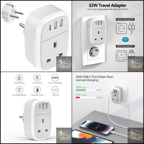 European plug adapter to - plug, adapter,