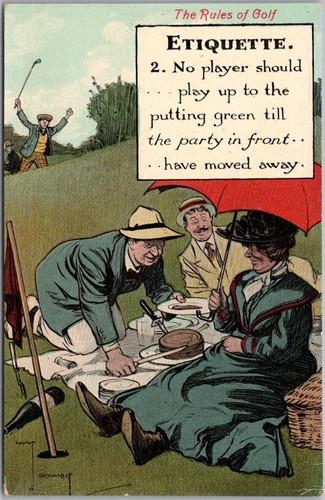C1910s golfing comic - golfing,