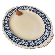 Big Grindley Elysian Plate Charger Gold Cream Blue England Antique Meat Plate …-
