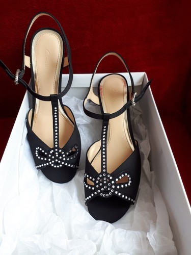 Black satin diamante evening - diamante,