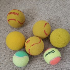 5 x Starter Foam Tennis Balls plus one green and one orange juniors