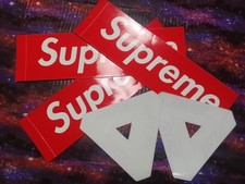Authentic- 3x Supreme Red Box Logo Stickers & 2x Palace Tri Ferg White Stickers