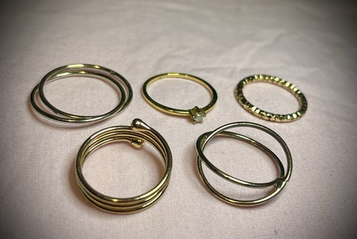 Gold tone stacking rings - tone,