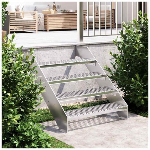 Grate step silver - step, 80x24x7cm