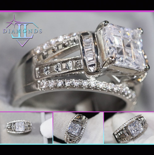 Simulated diamond ring mens - diamond,