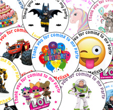 Personalised Birthday Stickers Labels Thank You For Coming To My Party Bag Seals