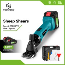 500W Cordless Electric Sheep Shearing Clippers Shears 3500RPM with 2 Battery Set
