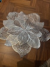 Floral silver coasters table - silver,