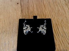 Ortak Sterling Silver Earrings. Maeshowe Dragon Design. Scottish.
