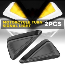 2x Motorcycle White Amber