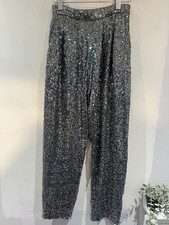 Silver Sequin Women's Trousers ASOS Size 10 New With Tags