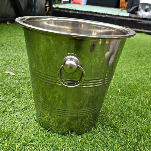 Metal silver ice bucket - silver,