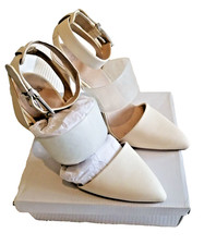 Womens Ivory Leather and