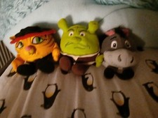 Shrek, donkey and puss in
