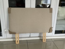 Single Bed Headboard - 3ft Light Beige Fabric