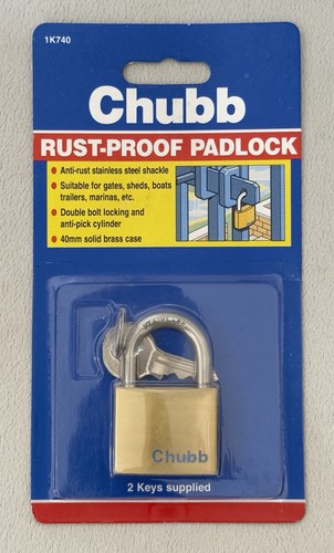 Chubb 40mm brass padlock - chubb, with