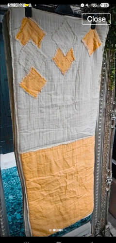 Grey yellow patchwork - &,