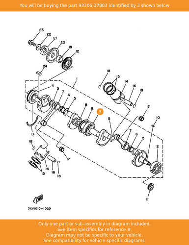 Yamaha bearing 93306 - yamaha, 93306-37803