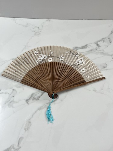 Hand painted silk folding - silk, fan